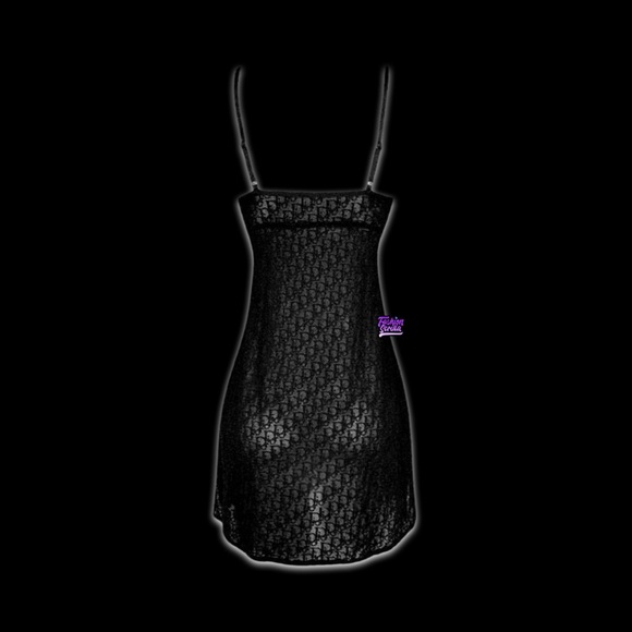 Dior John Galliano Y2K Archive Black Trotter Monogram Logo Illusion Dress - Picture 7 of 14